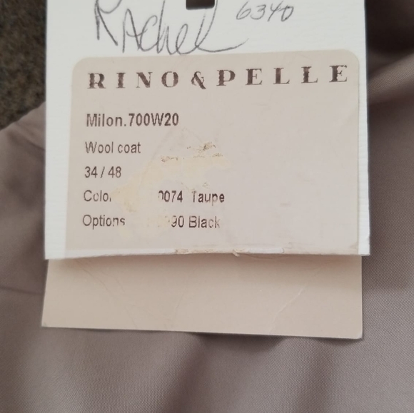 Rino & Pelle Milon Long Wood Blend Coat trench double folded collar 38 - Picture 8 of 11